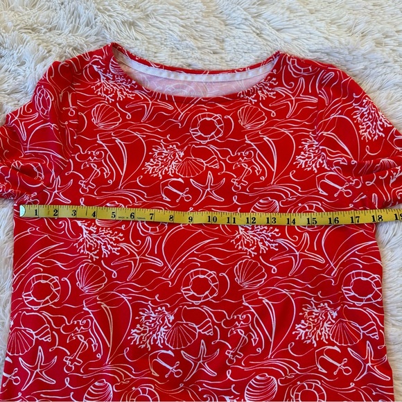 Appleseed’s Women’s Red White Nautical Beach Vacation Top Size: Small Petite - Picture 4 of 7